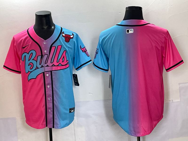 Men 2025 Chicago Bulls Blank Blue pink Nike NBA Jersey style 2->chicago bulls->NBA Jersey